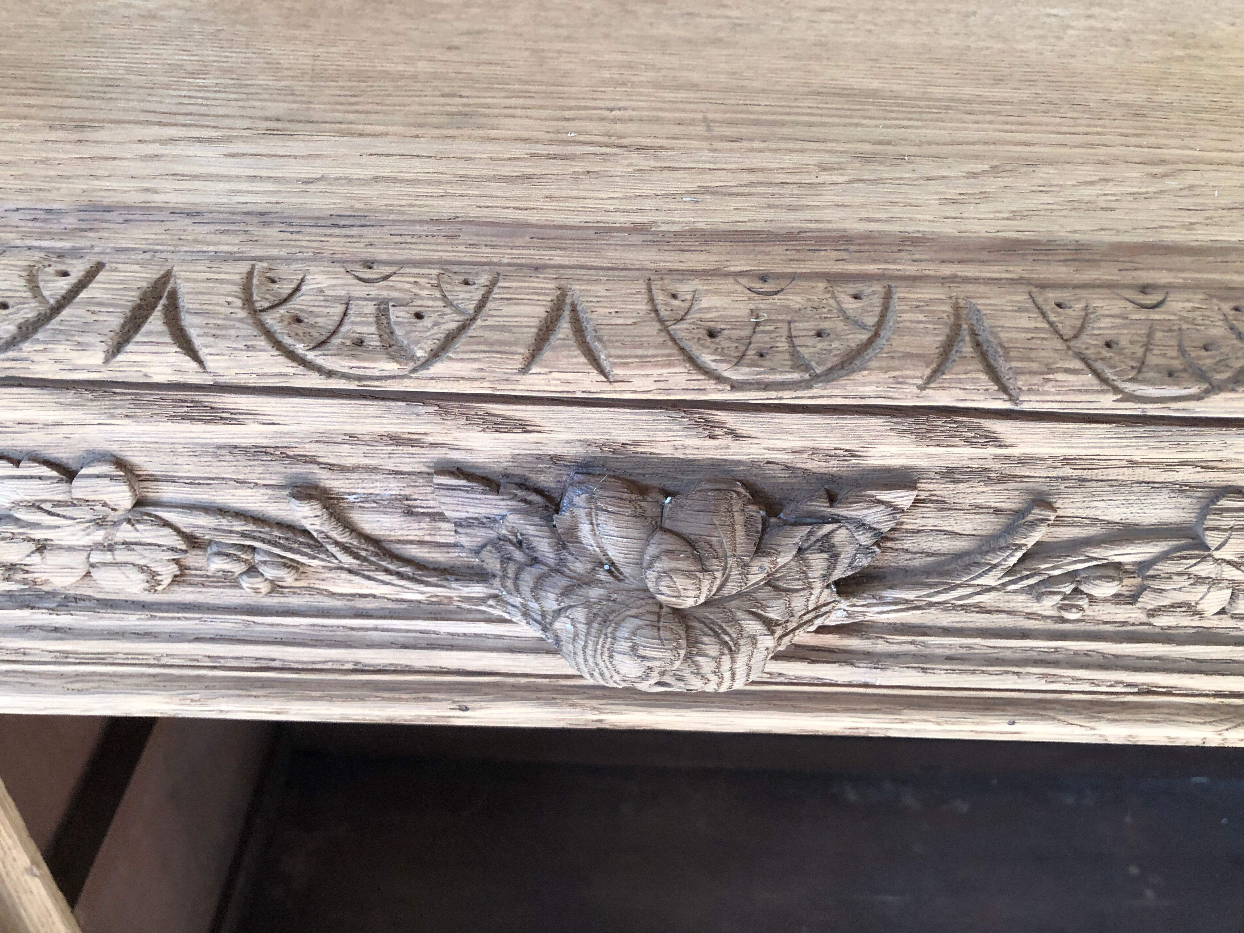 Antique carved and sandblasted sideboard