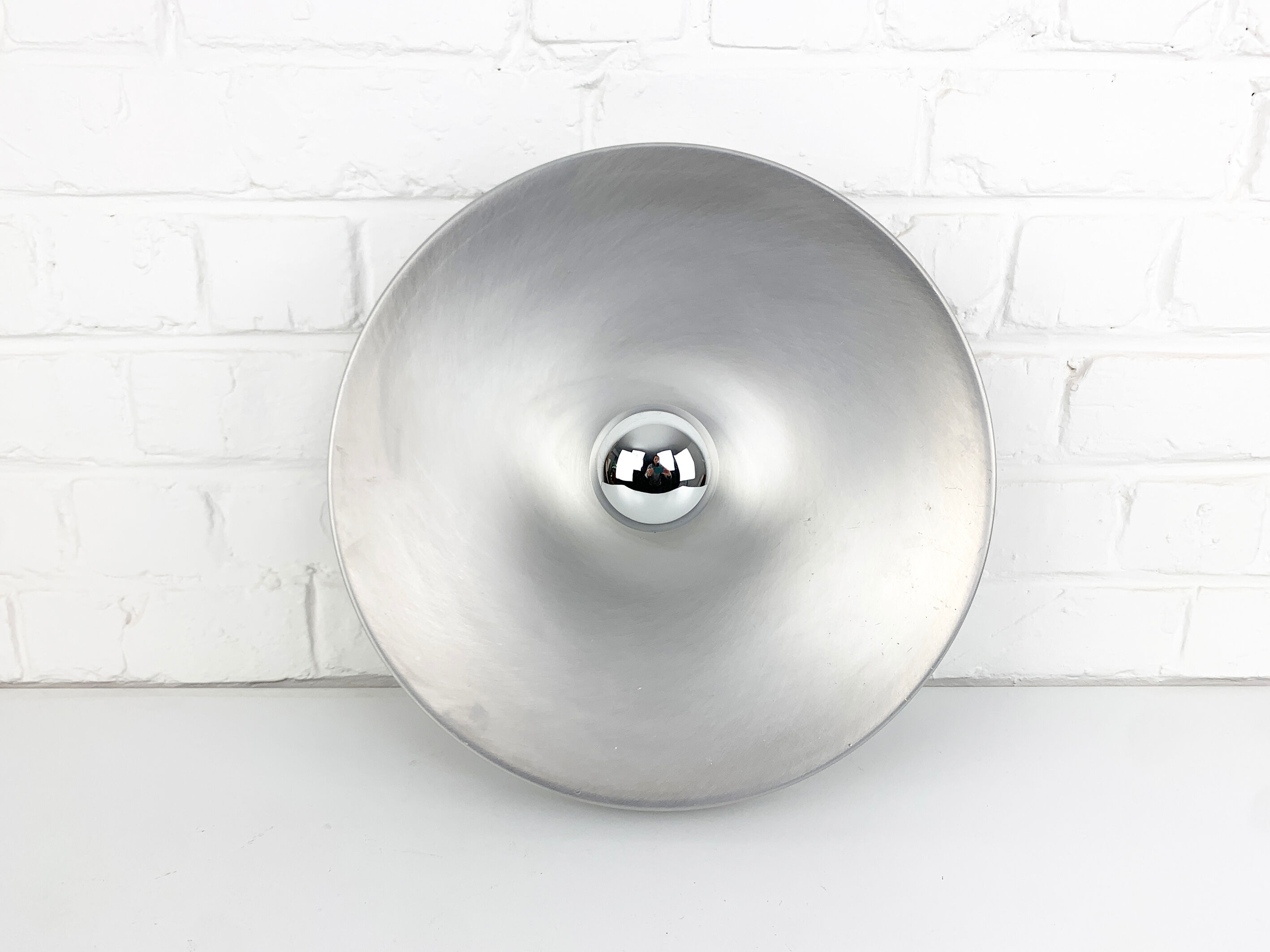 Space age wall lamp by Staff Leuchten in aluminum, Flush Light, 1960-70s