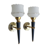 Pair of 60s vintage brass sconces