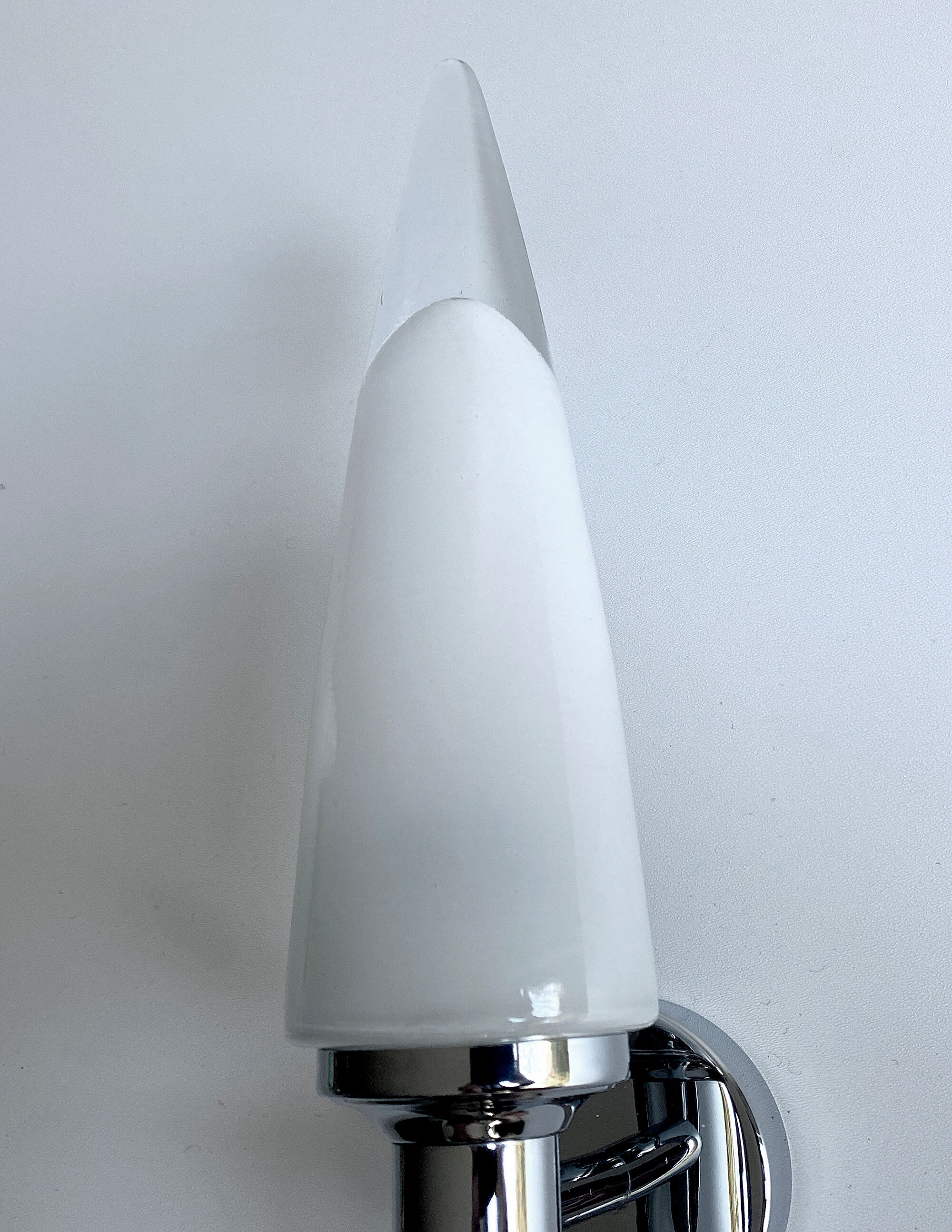 3 vintage chrome and Murano glass wall lamps, 70s