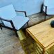 Vintage light wood coffee table from the 1960s