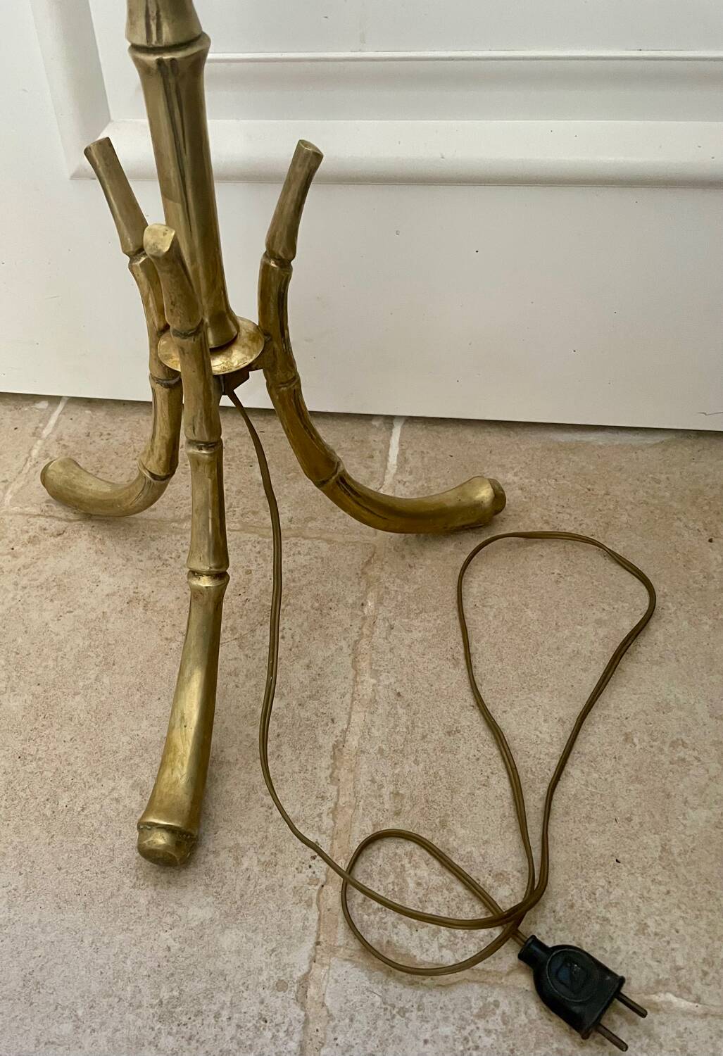 Bamboo floor lamp attributed to Maison Bagues