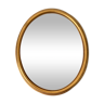 Miroir bombé oeil de sorcière en bois doré 31x26cm