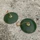 Vintage suspension duo in enamelled sheet metal style indus green and white