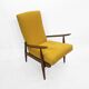 1960s High Back Yellow Bouclé Lounge Armchair Vintage Midcentury Lounge