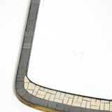 Mid Century mosaic wall mirror with brass frame by Münchner Zierspiegel