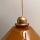 Caramel-colored opaline glass pendant light