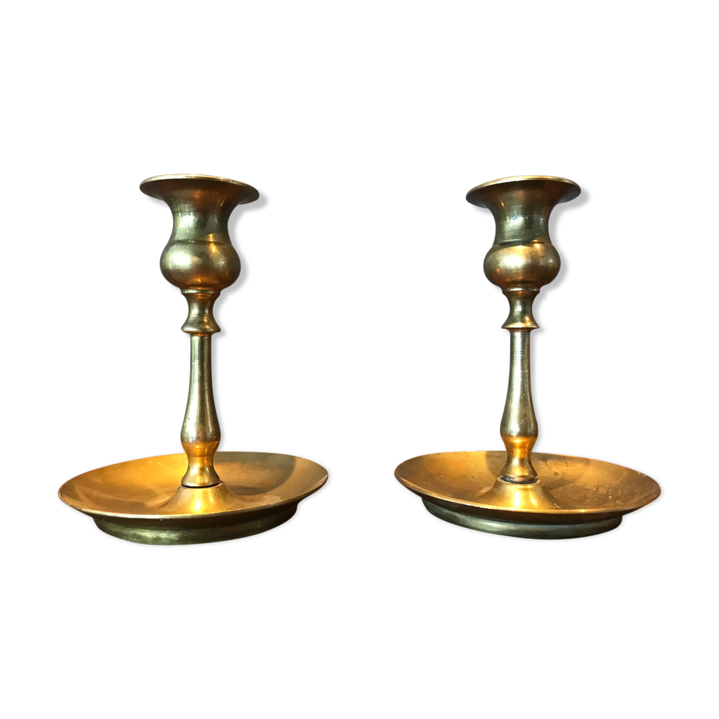 Pair of brass candlesticks