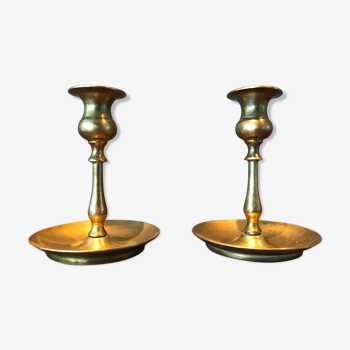 Pair of brass candlesticks