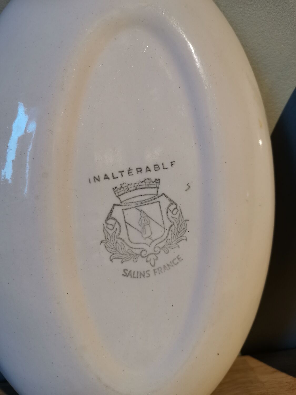 Set of 2 vintage oval plate ravioli with flower motif Moulin des Loups France