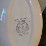 Set of 2 vintage oval plate ravioli with flower motif Moulin des Loups France
