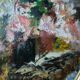 Oil painting flowers framed oval with glass Dany Laure artist painter Paris 16th