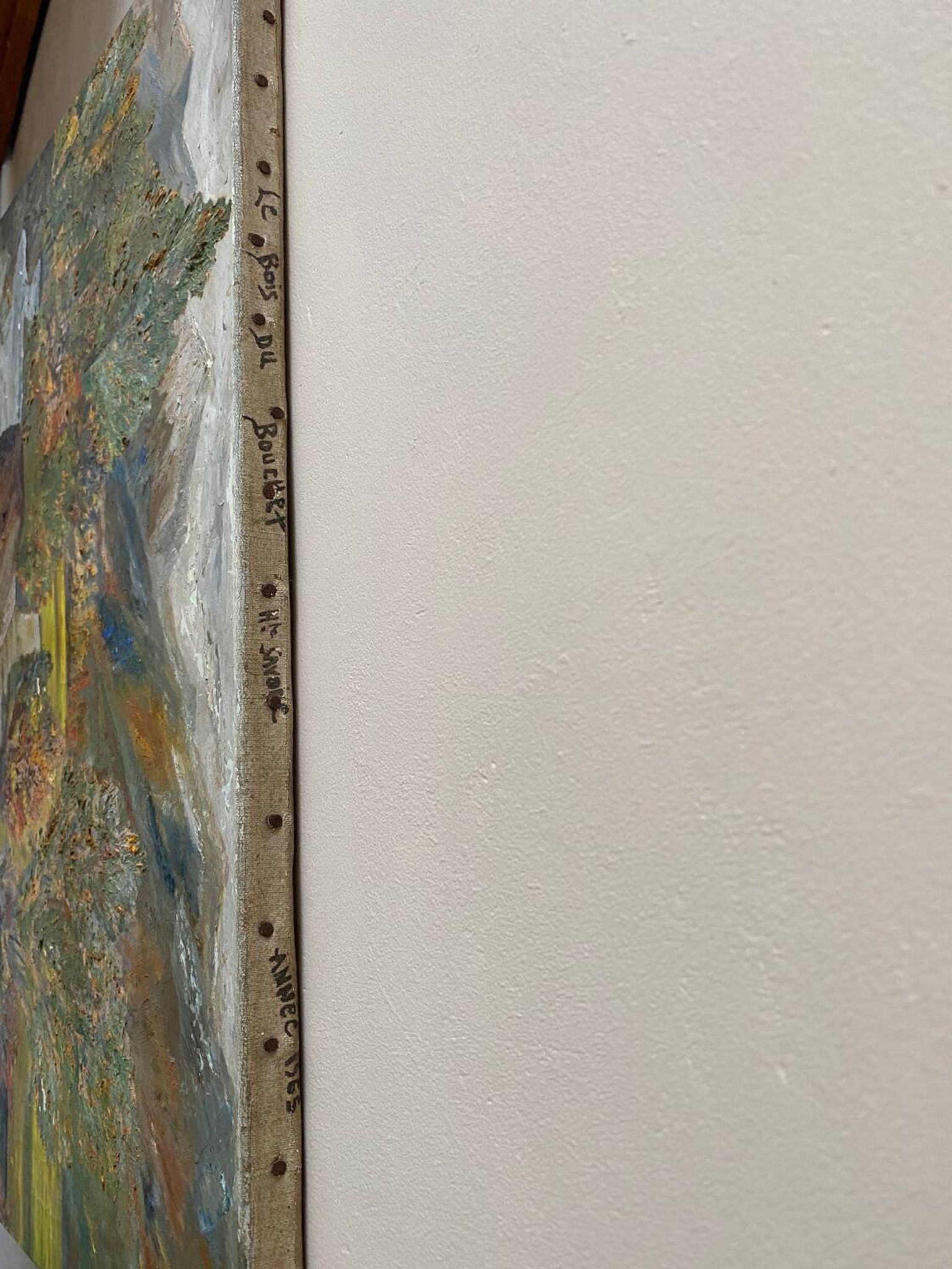 Oil on canvas mountain and river 1965