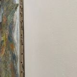 Oil on canvas mountain and river 1965
