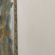 Oil on canvas mountain and river 1965