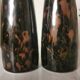 Pair of enamelled ceramic candlesticks