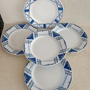 Lot de 5 assiettes terre de fer dépareillées