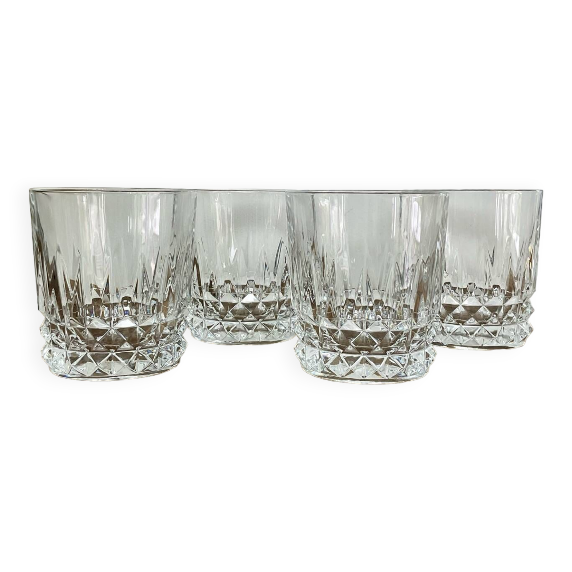 4 vintage whiskey glasses