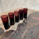 5 old liquor glasses