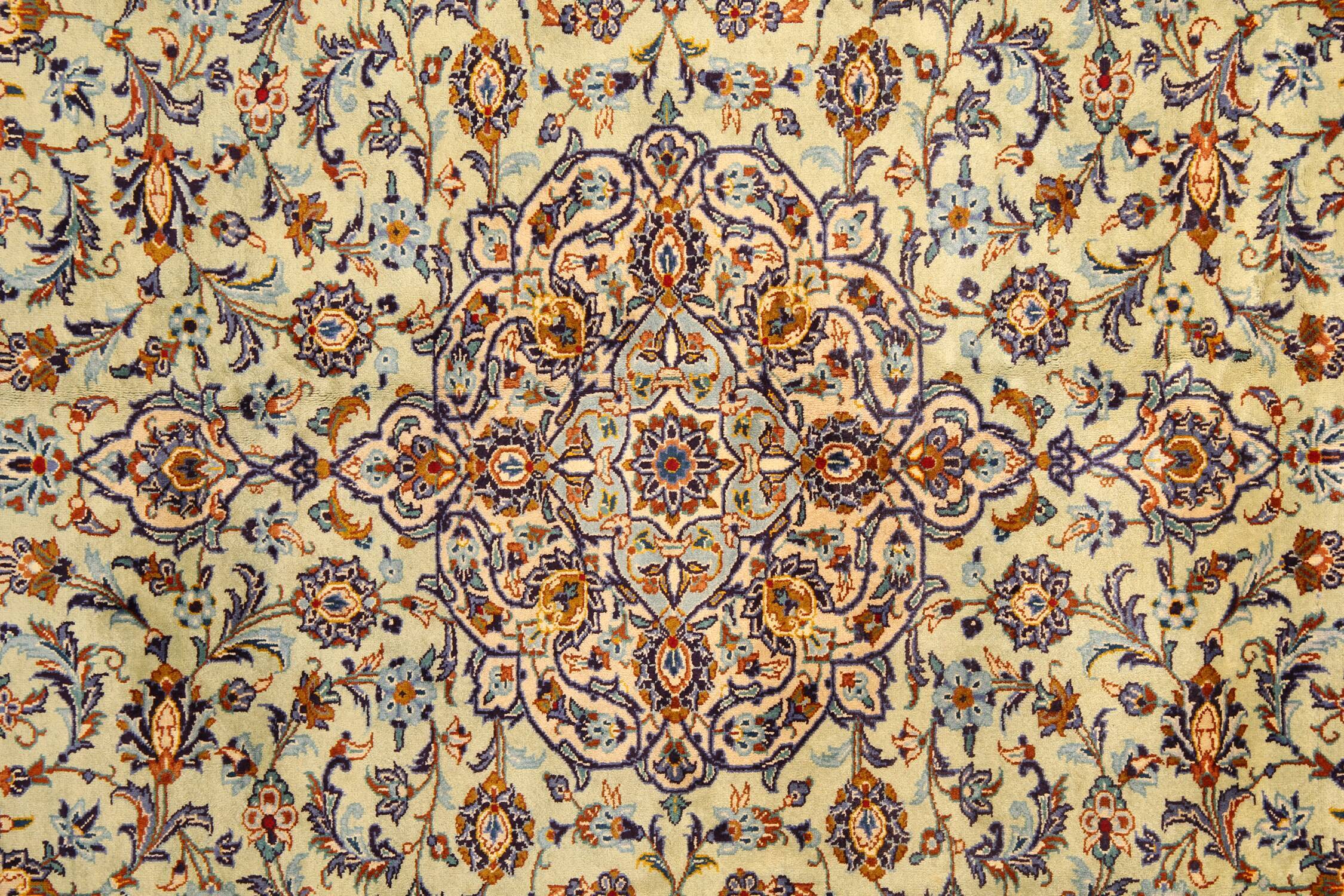 Large Oriental Wool Area Rug, Handmade Traditional Beige Carpet Rug- 260x360cm