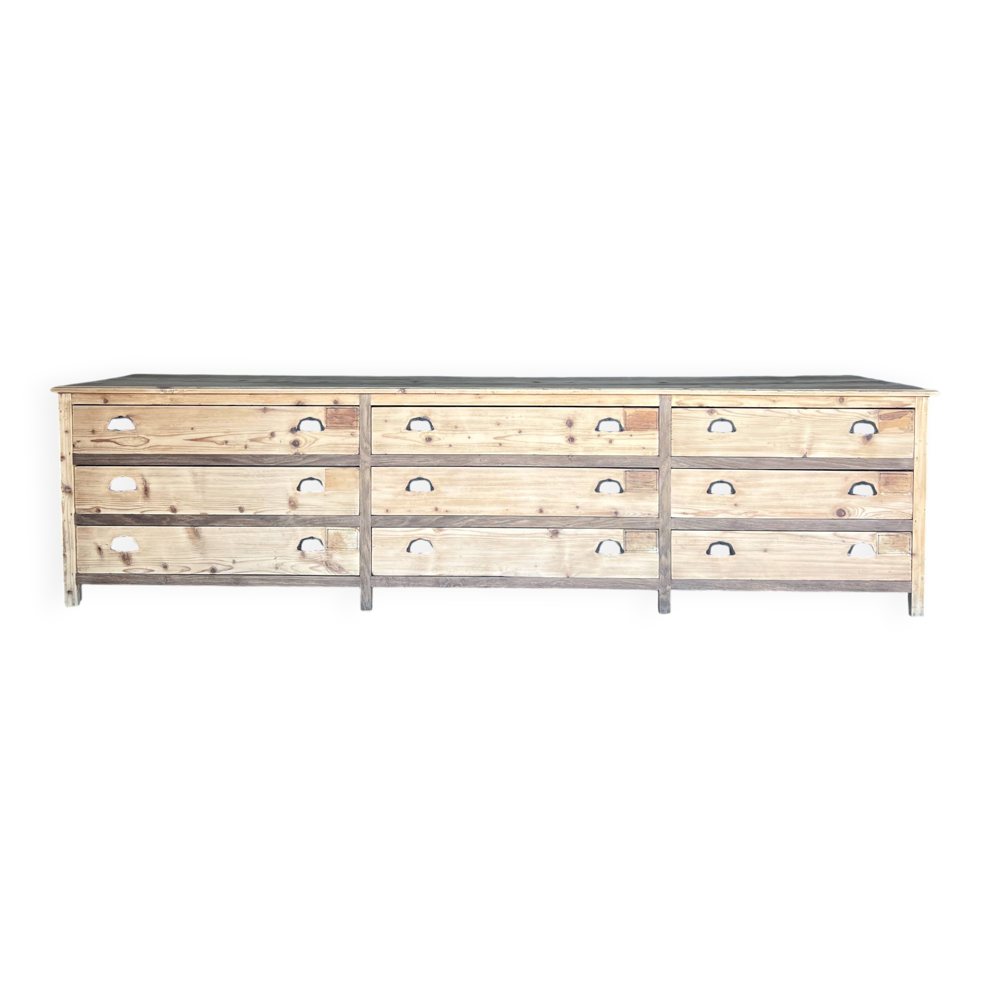Old draper's furniture, raw wood