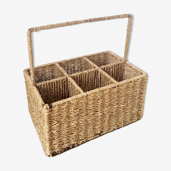 Panier porte bouteille vintage herbe de mer