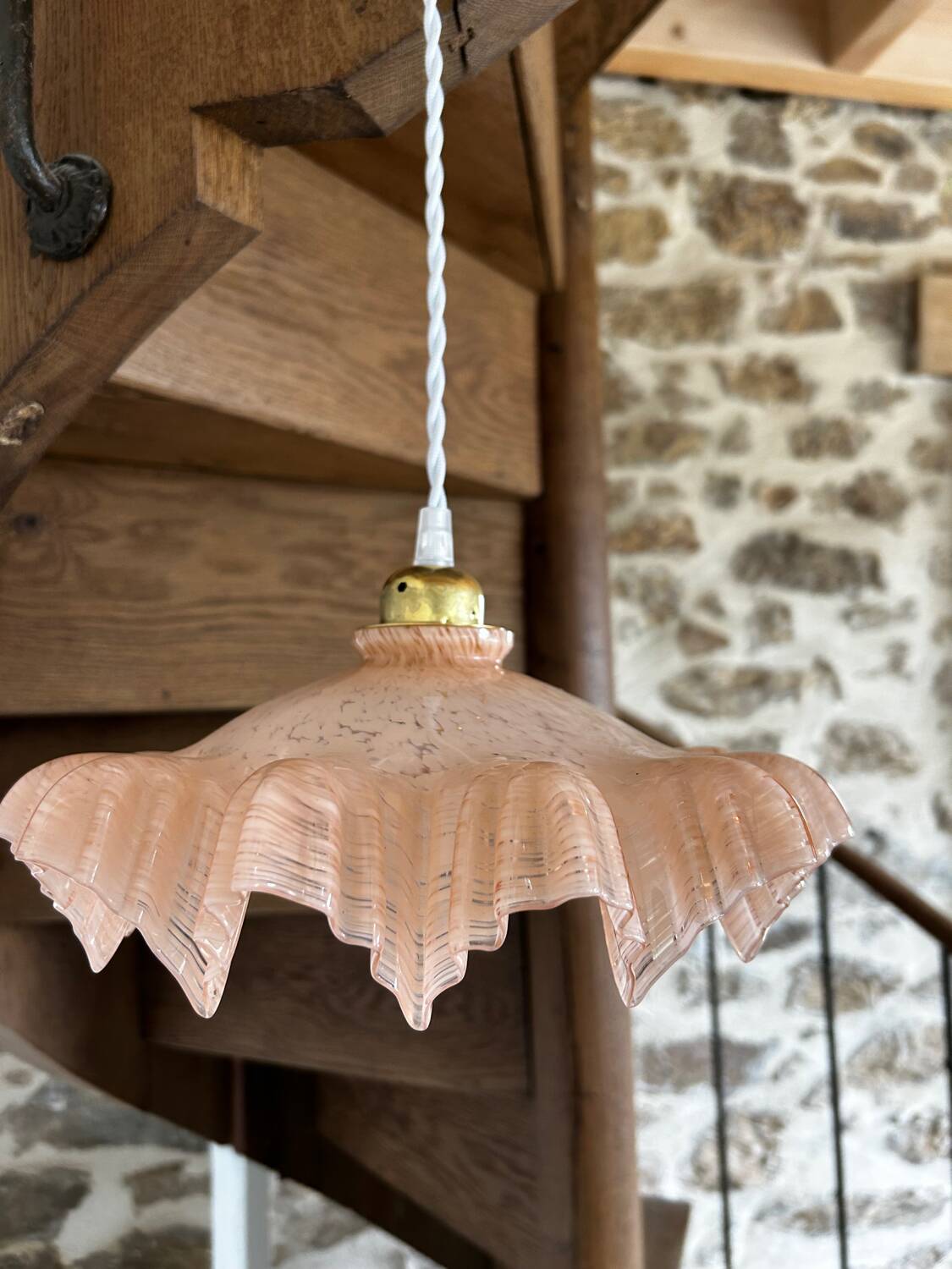 Vintage opaline pendant light