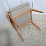 Pair of vintage Scandinavian armchairs from the 60s light wood