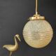 Vintage globe suspension in yellow and gold in Clichy glass