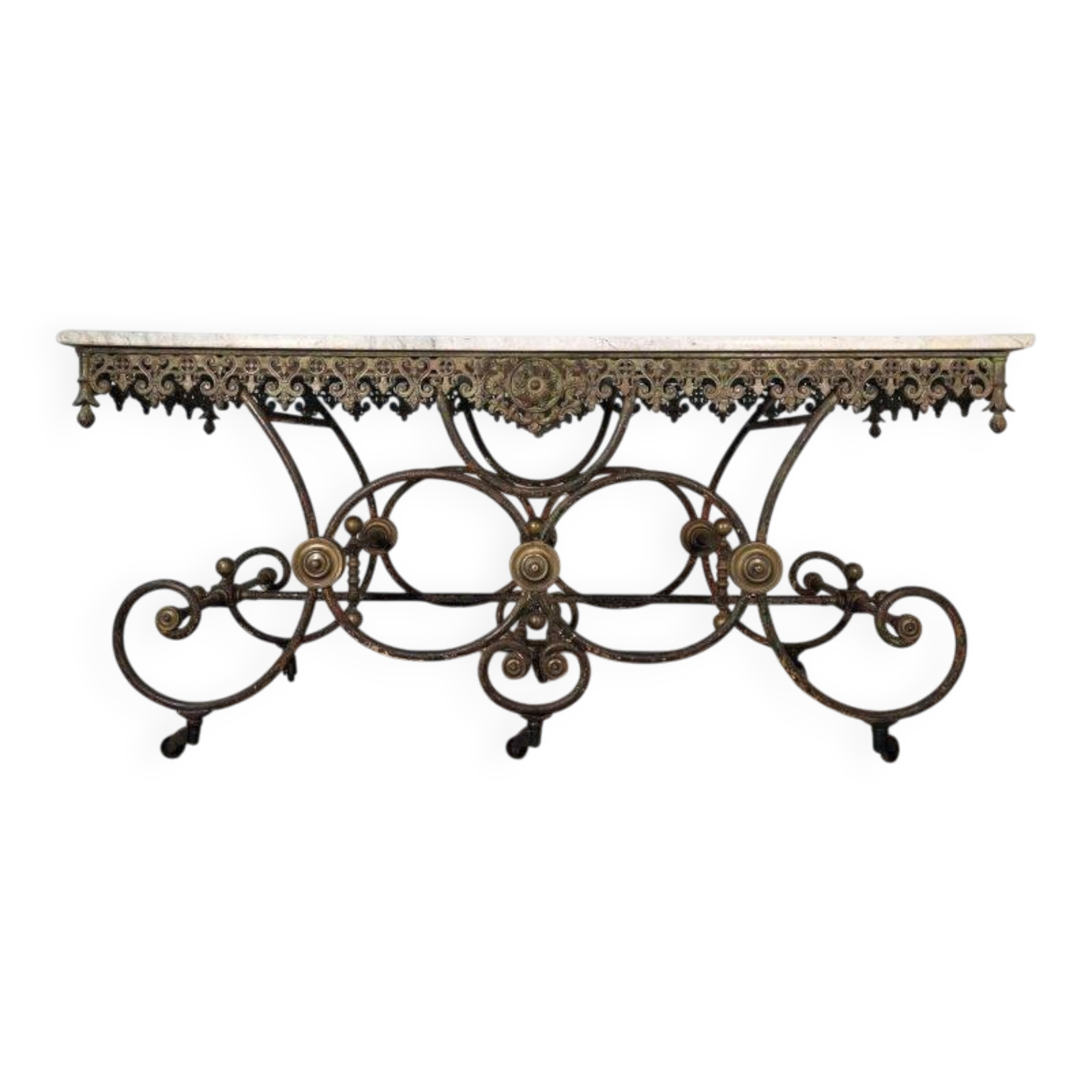 Exceptional large presentation table in cast iron from the late 19th century.