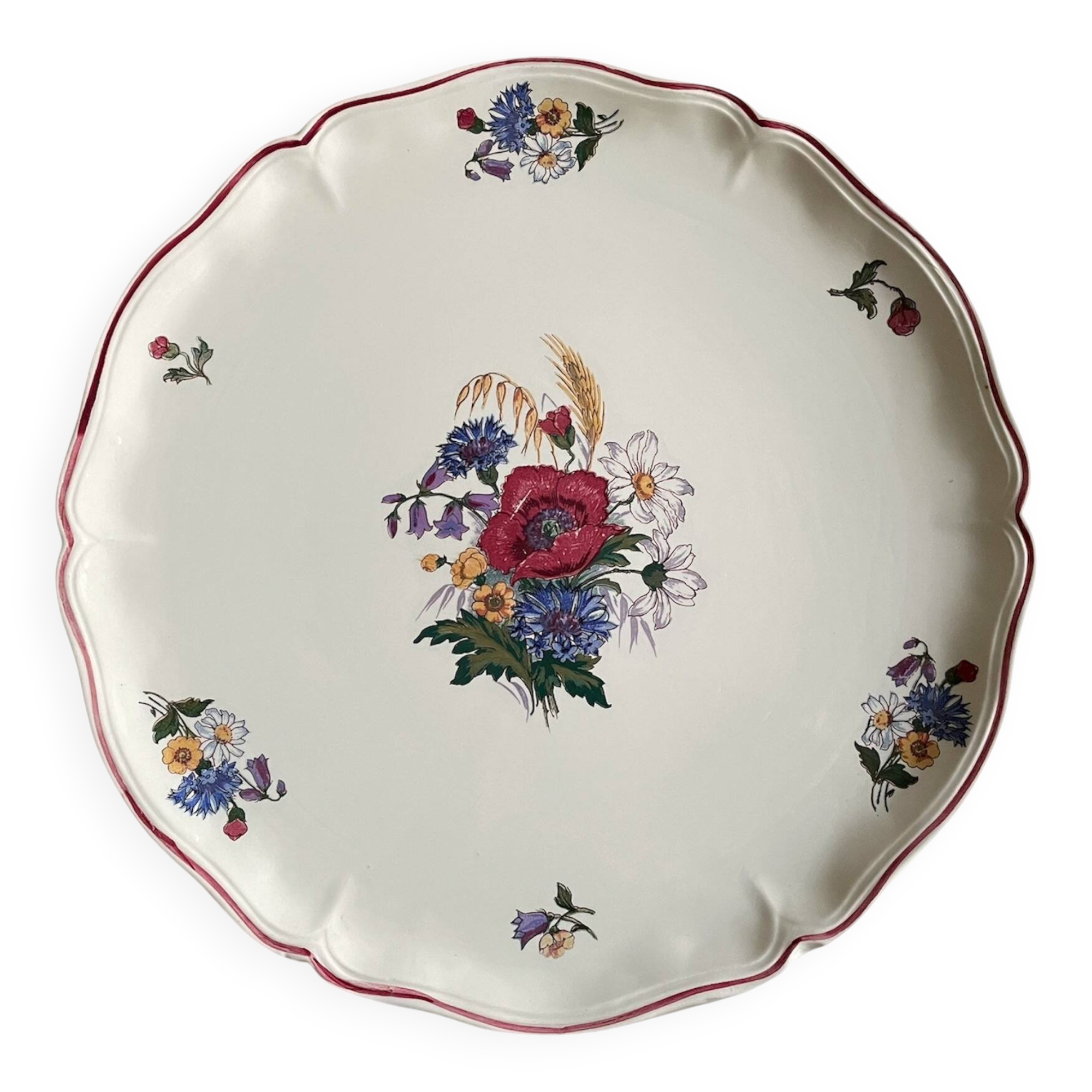 Antique pie dish in Sarreguemines earthenware.