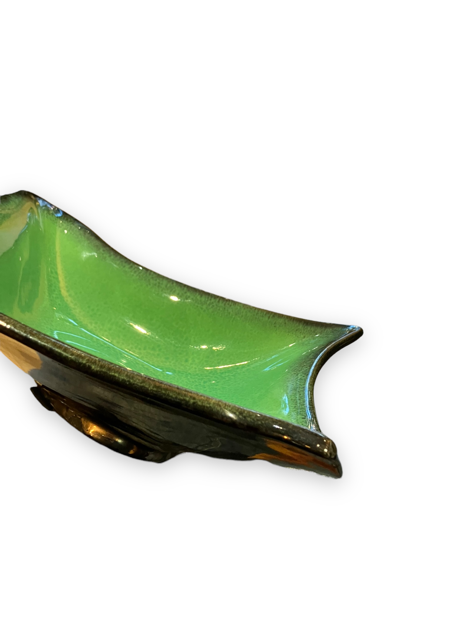 Ceramidi cup in varnished ceramic green and black mordorée
