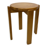 Mid century pinewood stool, minimalistic design 1960s