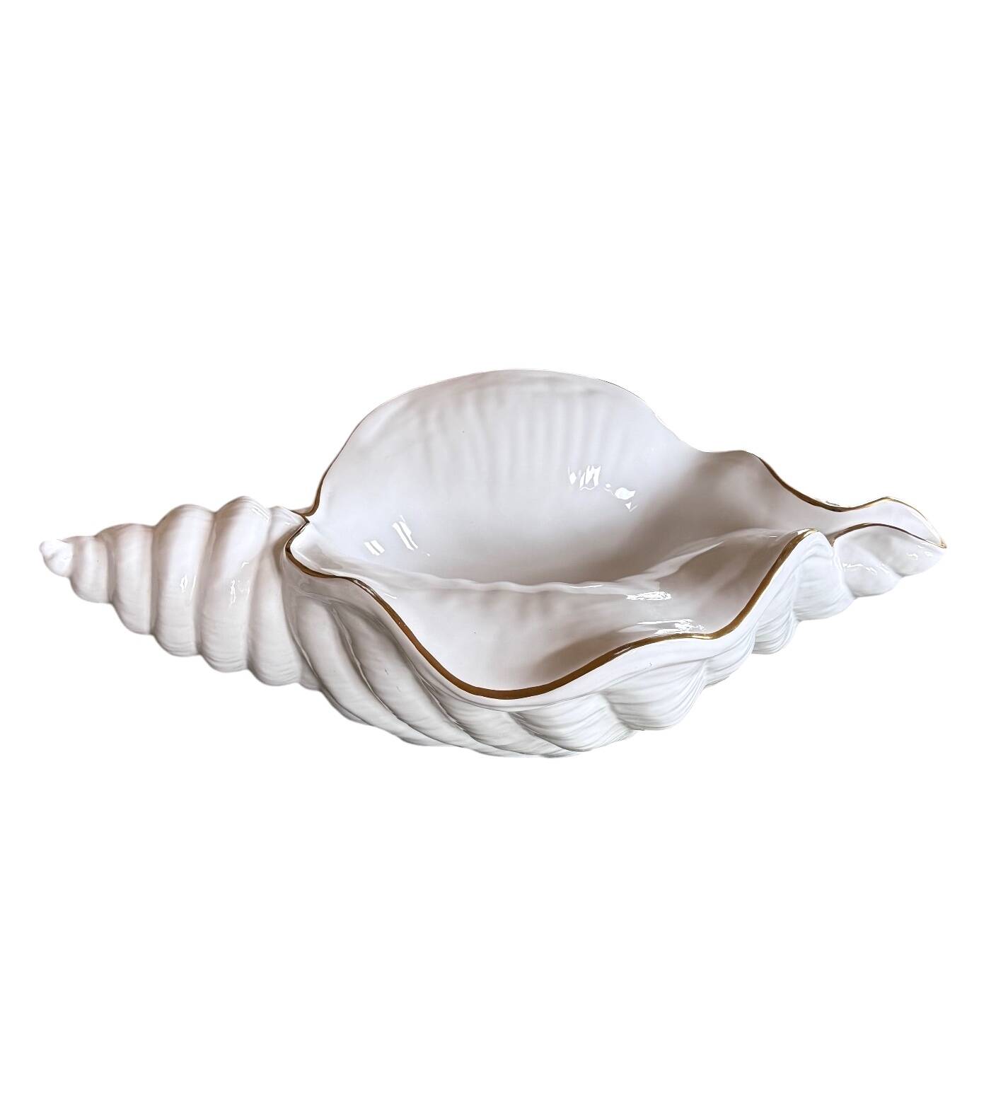 Hollywood regency great ceramic shell sculpture, Italy 1970s