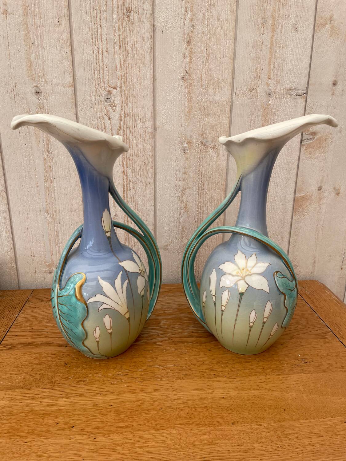 Pair of ceramic jugs from Lunéville