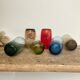 6 vintage coloured glasses