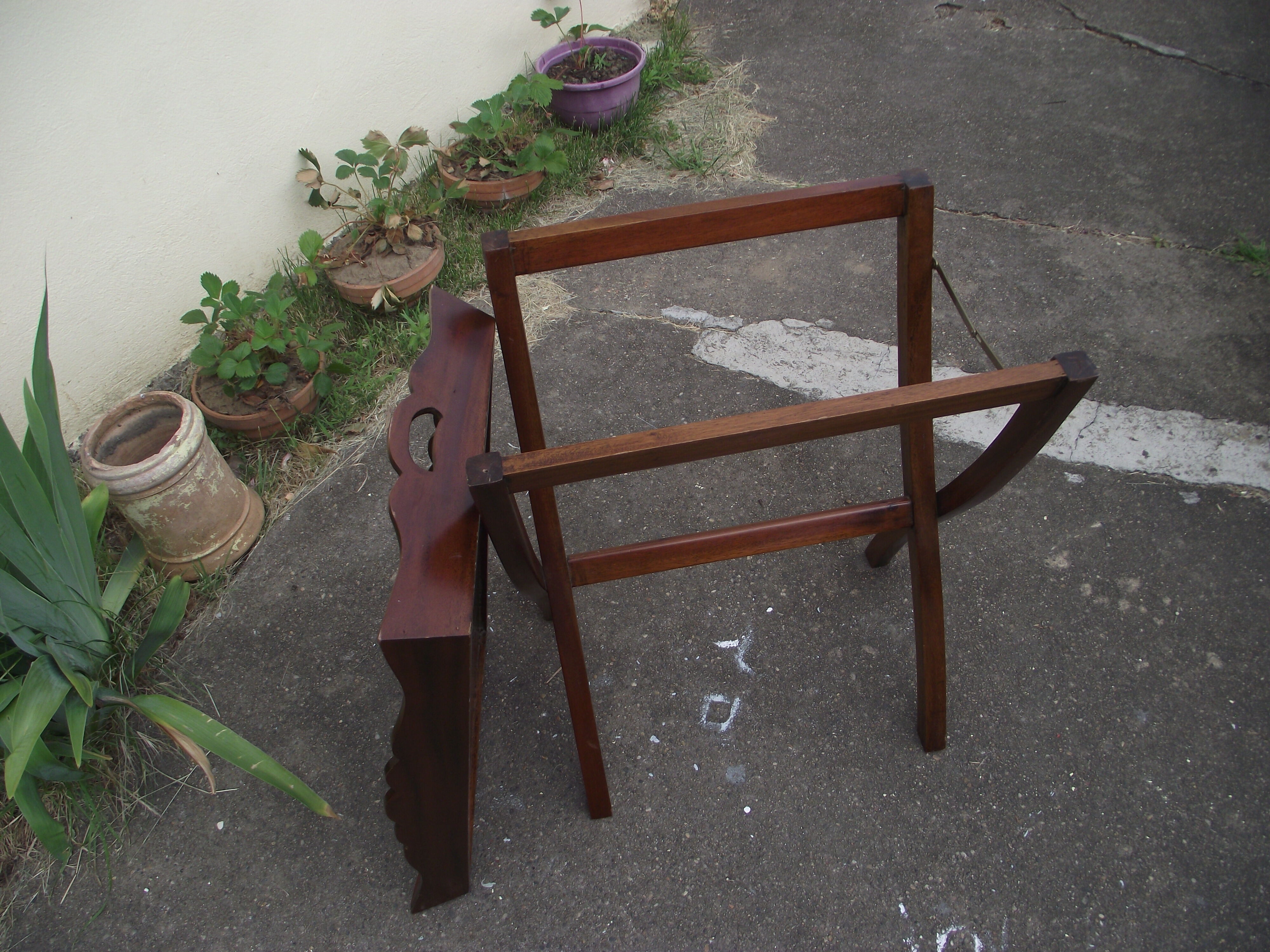 Solid mahogany folding side table