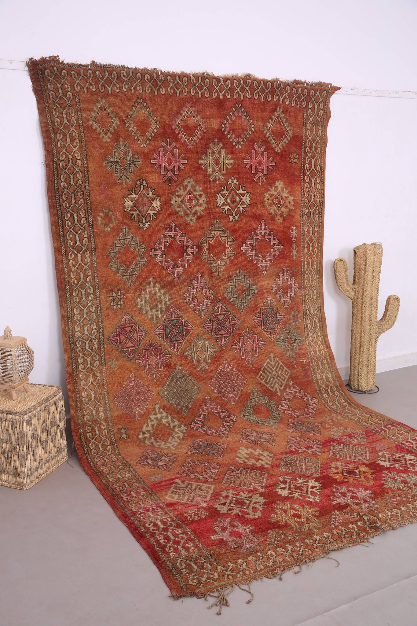 Vintage Moroccan Wool Rug 185 x 337 cm - Berber Handmade Rug - Bohemian Rug