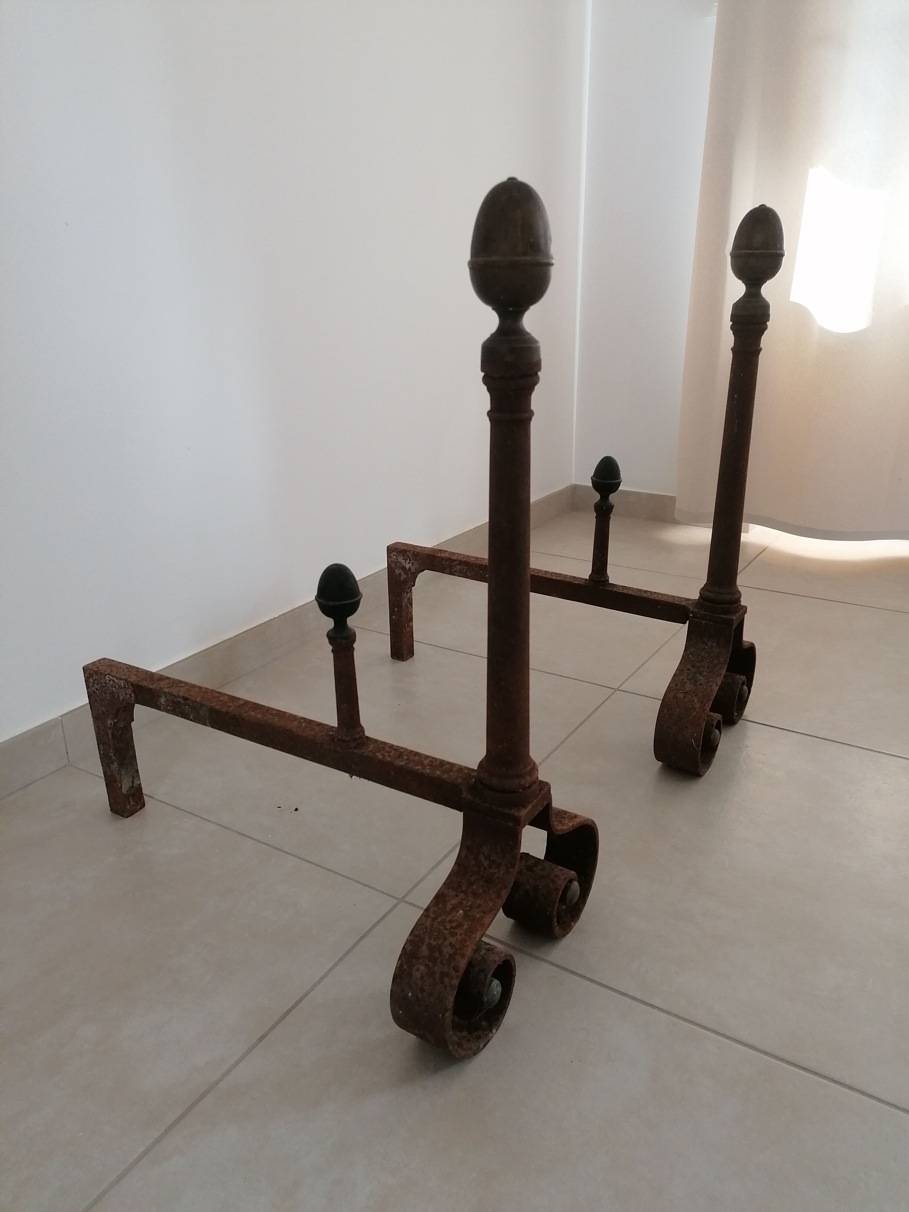 Pair of channels empire cast and brass