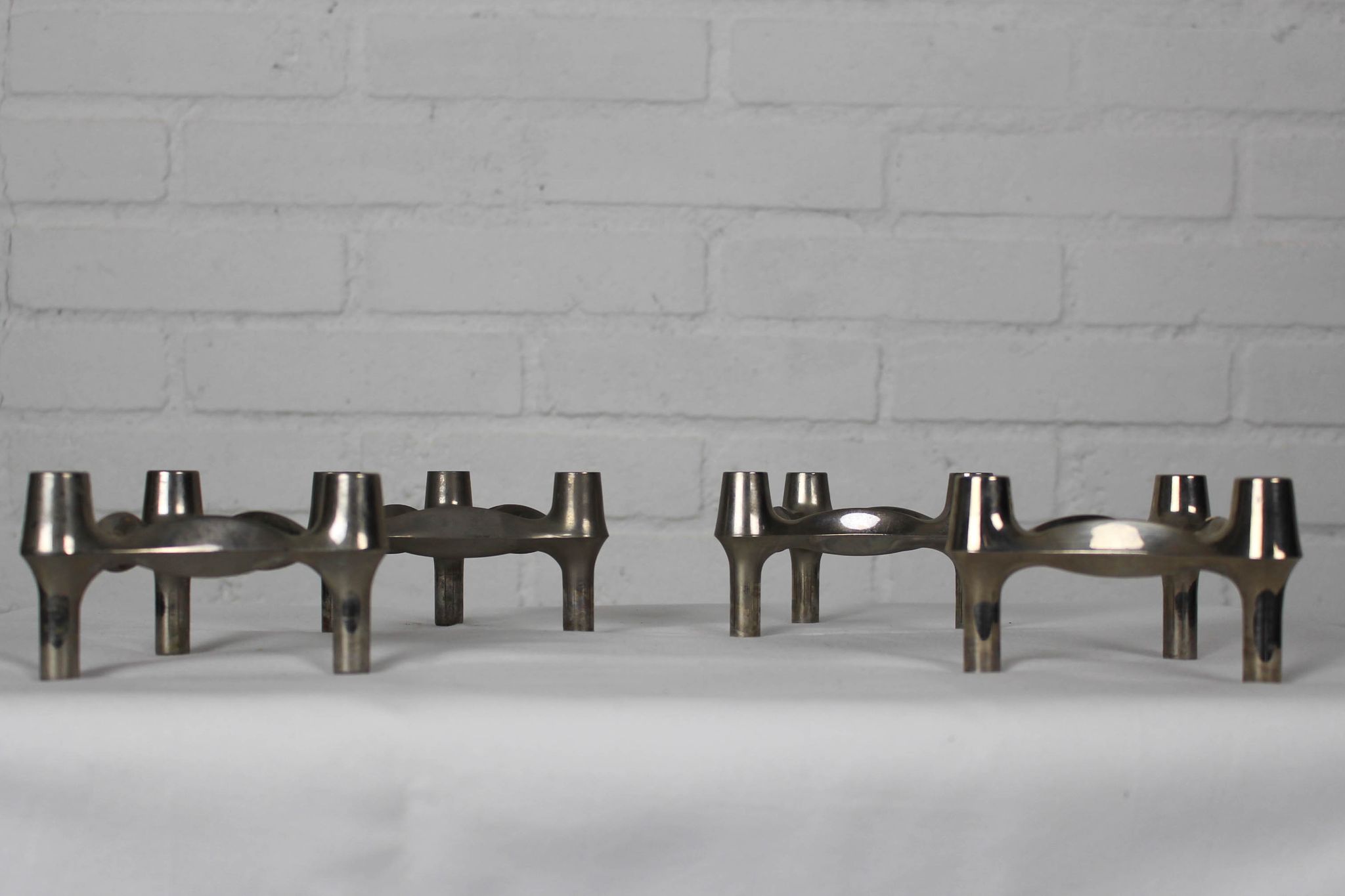 4 Chrome Candlesticks BMF Ditto Nagel, 1970s