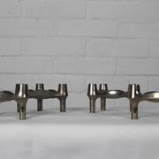 4 Chrome Candlesticks BMF Ditto Nagel, 1970s