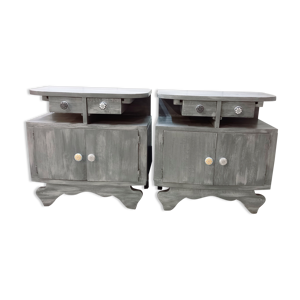 Chevets patinés gris blanchi