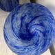 Lamp mushroom in Marmorean blue glass paste and brushed metal,Vincent Cadeau. Good condition.