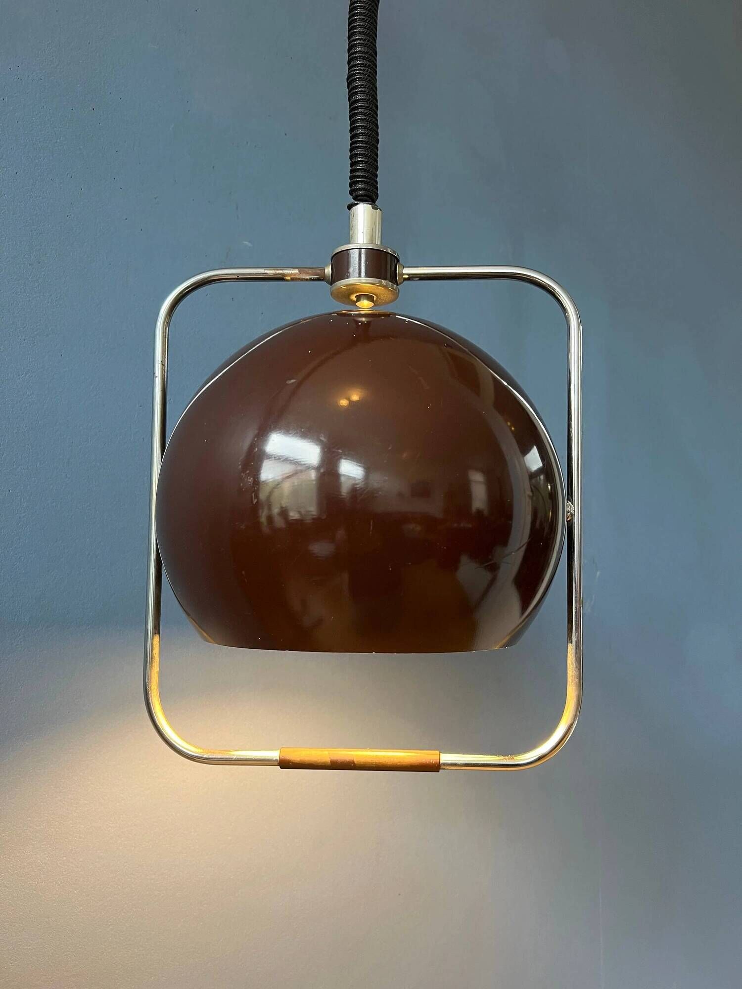 Vintage brown GEPO suspension | Space Age light fixture | Mid-Century Modern ceiling light