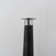 Pair of designer candlesticks, XXL, tapered, teak and chrome metal, 1980s