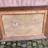 Oil painting on canvas, house and lake, 120x80cm