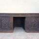 Large Gothic desk in solid oak from the 19th century.