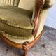 Vintage xl baroque olive green sofa