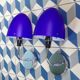 Pair of blue opaline sconces