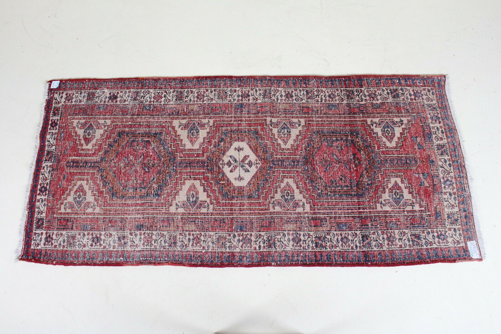 Tapis vintage à franges afshar 106x231cm